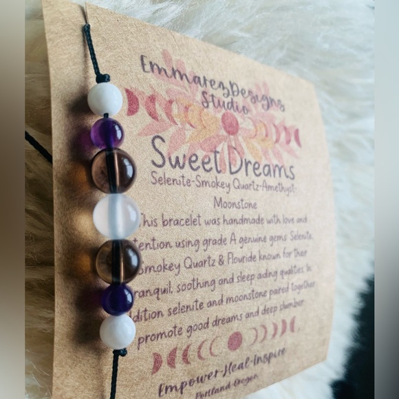 NWT 💕Sweet Dreams💕 Insomnia Support, Sleep Aid Healing Gemstone Bracelet - Picture 3 of 5